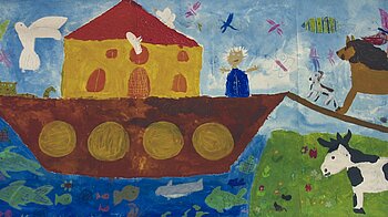 Bild: Arche-Noah-Riesenbild im kontiki-Malatelier