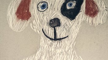 Bild: Lachender Hund aus dem kontiki-Malatelier